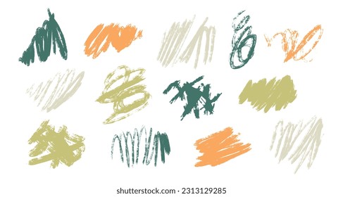 Conjunto de formas de textura orgánica dibujadas a mano