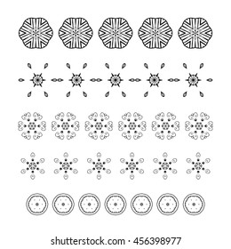 Set of Hand drawn ornament border set and fashion abstract design element