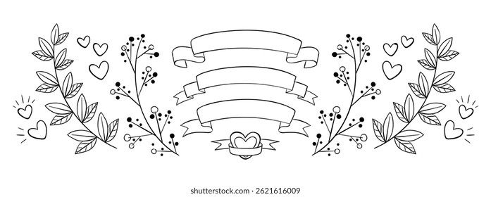 Set Hand drawn ornamental element
