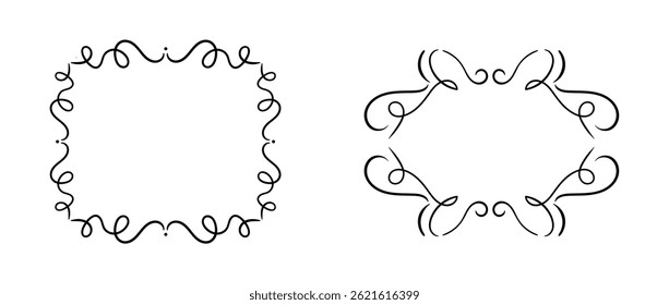Set Hand drawn ornamental element