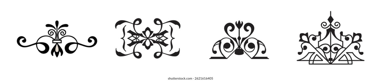 Set Hand drawn ornamental element