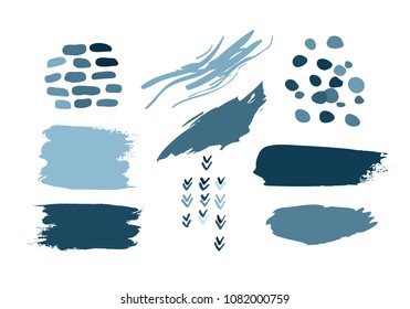 Set of Hand Drawn Paint Splashes. Vector Modern Elements for Banners, Advertising and Flyers Design.