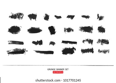 set of hand drawn painted scratched vector Illustrations template of grunge banners abstract background brush texture for promotion sale. isolated on white