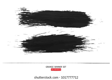 set of hand drawn painted scratched vector Illustrations template of grunge banners abstract background brush texture for promotion sale. isolated on white