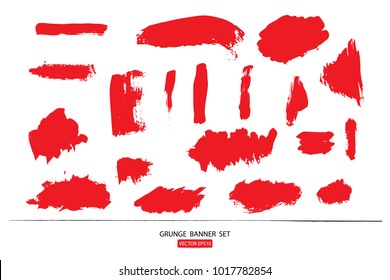 set of hand drawn painted scratched vector Illustrations template of Grunge Halloween background with blood splats banners abstract background brush texture for promotion.