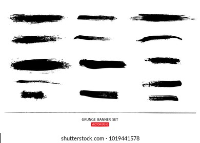 set of hand drawn painted scratched vector Illustrations template of grunge banners abstract background brush texture for promotion sale. isolated on white