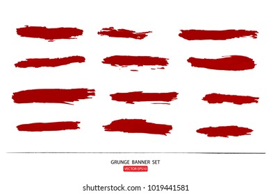 set of hand drawn painted scratched vector Illustrations template of Grunge Halloween background with blood splats banners abstract background brush texture for promotion.