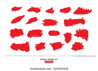 set of hand drawn painted scratched vector Illustrations template of Grunge Halloween background with blood splats banners abstract background brush texture for promotion.