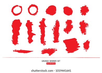 set of hand drawn painted scratched vector Illustrations template of Grunge Halloween background with blood splats banners abstract background brush texture for promotion.