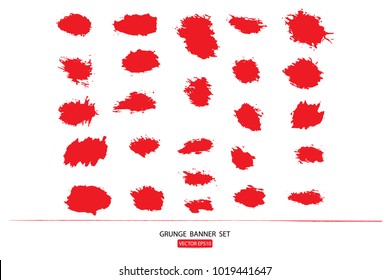 set of hand drawn painted scratched vector Illustrations template of Grunge Halloween background with blood splats banners abstract background brush texture for promotion.