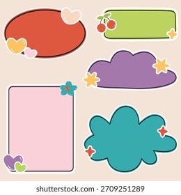 Conjunto de quadros de aspas de papel desenhados à mão.