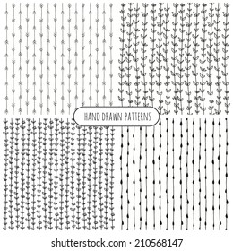 Set of hand drawn patterns. Vector