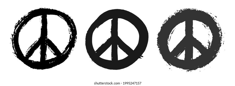 Símbolo de paz dibujado a mano.