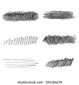 Set of hand drawn pencil strokes, vector doodle illustration