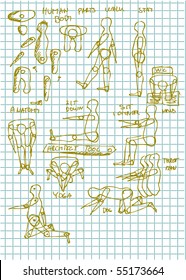 set of hand drawn people figures