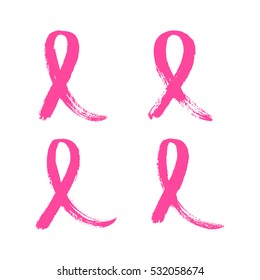 A set of hand drawn pink ribbons to World Breast Cancer Awareness month.
Medical signs.