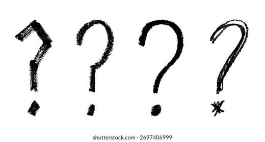 Conjunto de mão desenhado ponto de interrogação clipart Elemento único para design