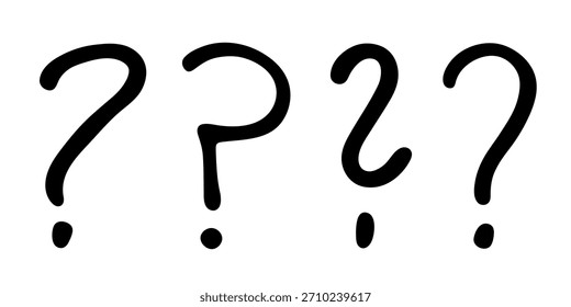 Set handgezeichneter Fragezeichen-Clipart Einzelelement für Design