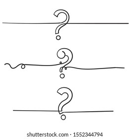 Set of hand drawn question marks. doodle questions marks set. vector illustration.line art style