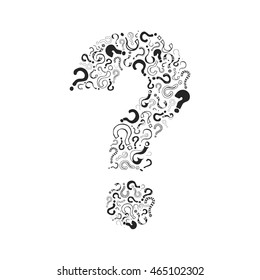 Set of hand drawn question marks. Vector illustration.