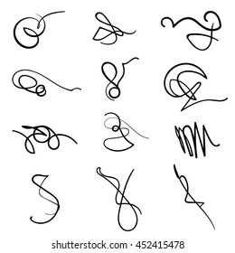 Set of Hand Drawn random pen Scribble Shapes, vector design elements