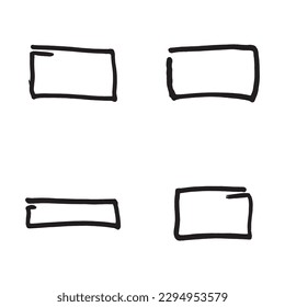 Set of hand drawn rectangle shapes vector. Design elements for your next project.