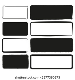Set hand drawn rectangle. Vector illustration. EPS 10.