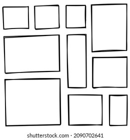 Set Of Hand Drawn Rectangles 