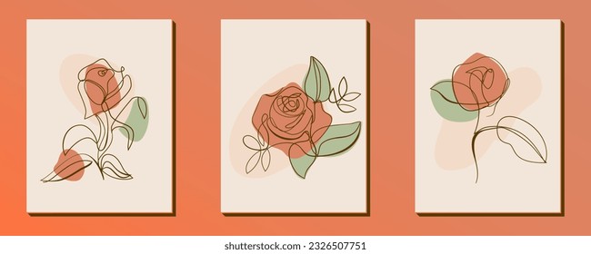 Satz handgezeichnet Retro-Blumenform und doodle Design Element. Kunstblätter, Blumen und Pflanzen. Abstrakte Vintage zeitgenössische Vektorgrafik. Ideal für Poster, Social Media-Beiträge, Aufkleber.