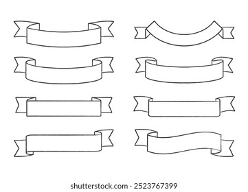 Conjunto de Anuncios de cinta dibujados a mano, Vector eps10 ilustración