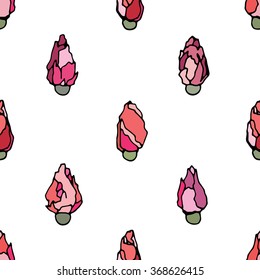 Set of hand drawn roses. Made in vector in lineal flat style. Easy recolor.