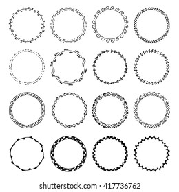 Round Black White Border Frame Doodle Stock Vector (Royalty Free) 401657704