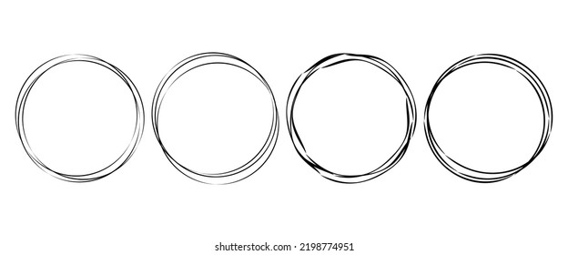 A set of hand drawn round shaped frames. Good for any project.