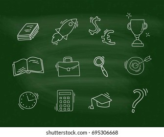 Set of Hand Drawn School icons.