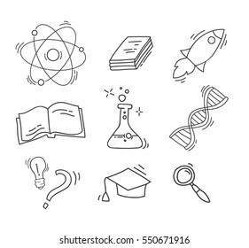 Set Of Hand Drawn Science Icons