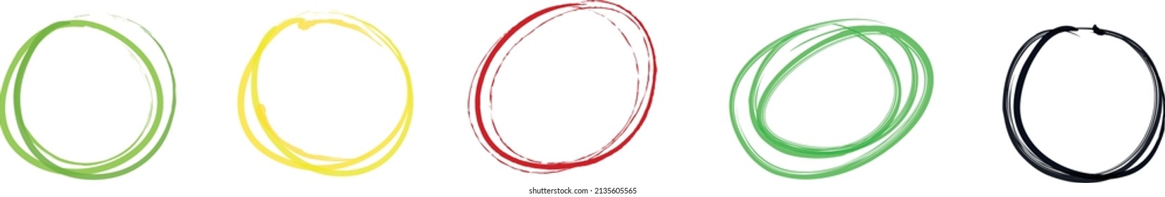 Set of Hand Drawn Scribble Circles
