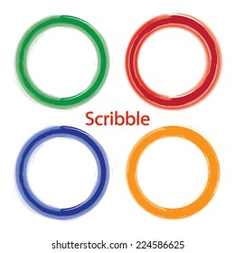 Set of Hand Drawn Scribble Circles, vector design elements