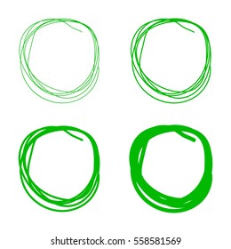 Set of Hand Drawn Scribble Circles, vector design elements