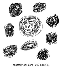 set of Hand drawn scribble or doodle circle. vector illustrator
