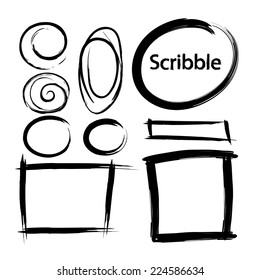 Set of Hand Drawn Scribble Shapes