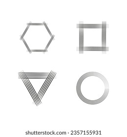 Set of hand drawn scribble shapes. Vector illustration. EPS 10.
