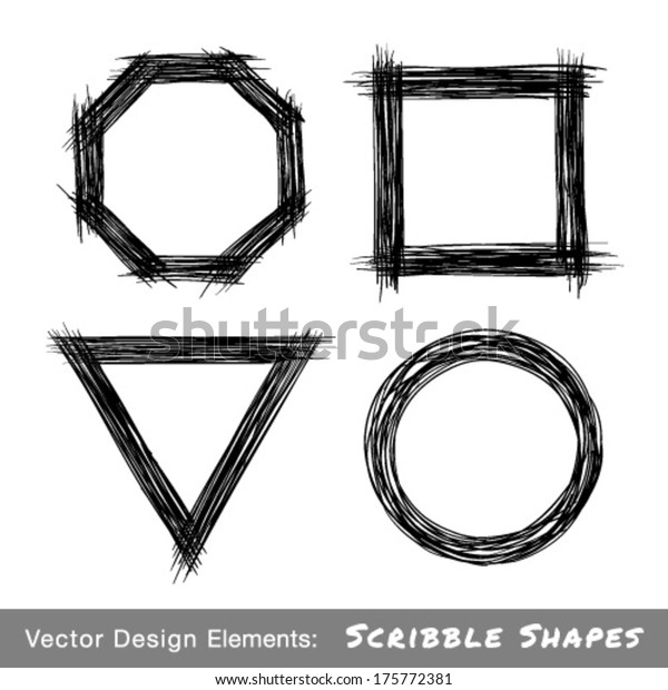 Set Hand Drawn Scribble Shapes Vector Stock Vector (Royalty Free ...