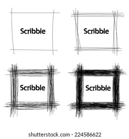 Set of Hand Drawn Scribble Squares, vector design elements