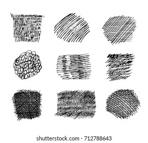 Set Hand Drawn Scribble Symbols Isolated Stock Vector (Royalty Free ...