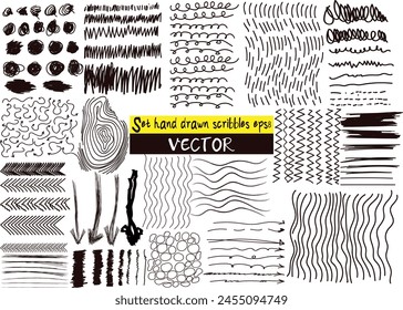 Set of hand drawn scribbles vector. Texture can be used for wallpaper, pattern fills, web page background, surface textures.