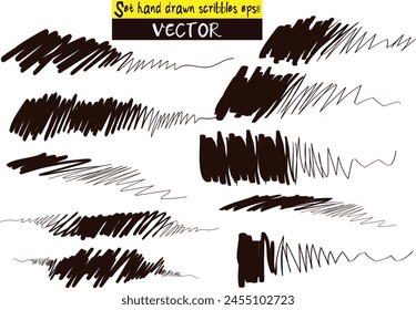 Set of hand drawn scribbles vector. Texture can be used for wallpaper, pattern fills, web page background, surface textures. Set of hand drawn scribbles vector, Freehand line doodles, chalk scribbles 