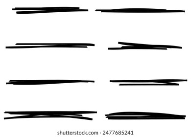 Set of hand drawn scribbles, vector illustration, design element