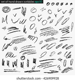 Set of hand drawn scribbles vector. Texture can be used for wallpaper, pattern fills, web page background, surface textures.