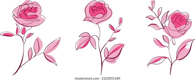 Set of hand drawn shapes and doodle design elements. Exotic jungle leaves, flowers and plants. Abstract contemporary modern trendy vector illustration. Perfect for posters, social media posts, sticker