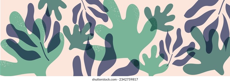 Set of hand drawn shapes and doodle design elements. leaves elements , Retro 80's vector elements collection. Distort forms with patterns, risograph textures for fabric designs.

